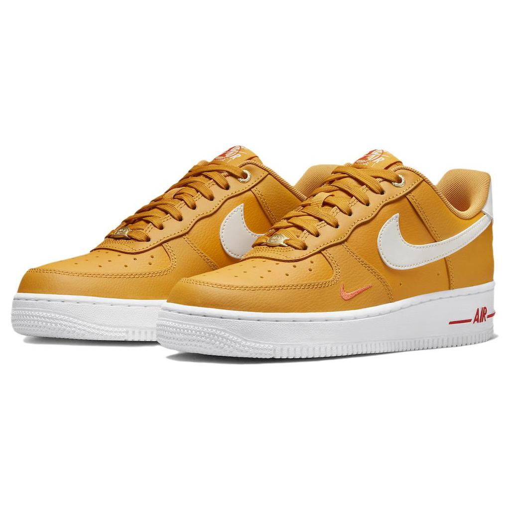 New Nike Air Force 1 Low '07 Se 40th Anniversary Yellow Ochre Mini Swoosh Women's DQ7582-700