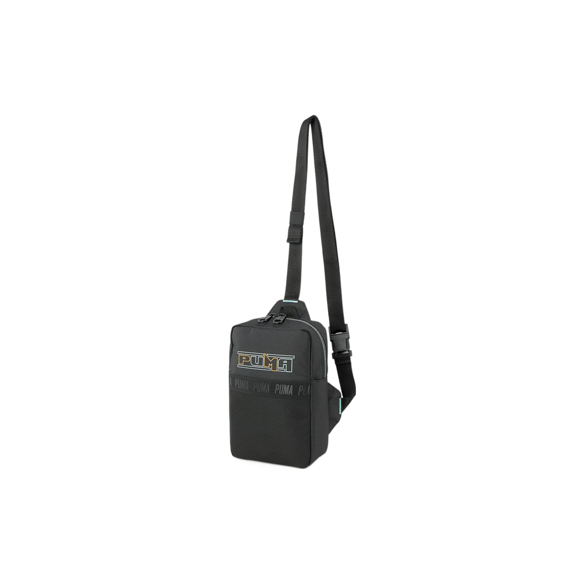 Puma Letter Print Zipper Closure Polyester Shoulder Crossbody Bag Men bags Black 079663-01 Black