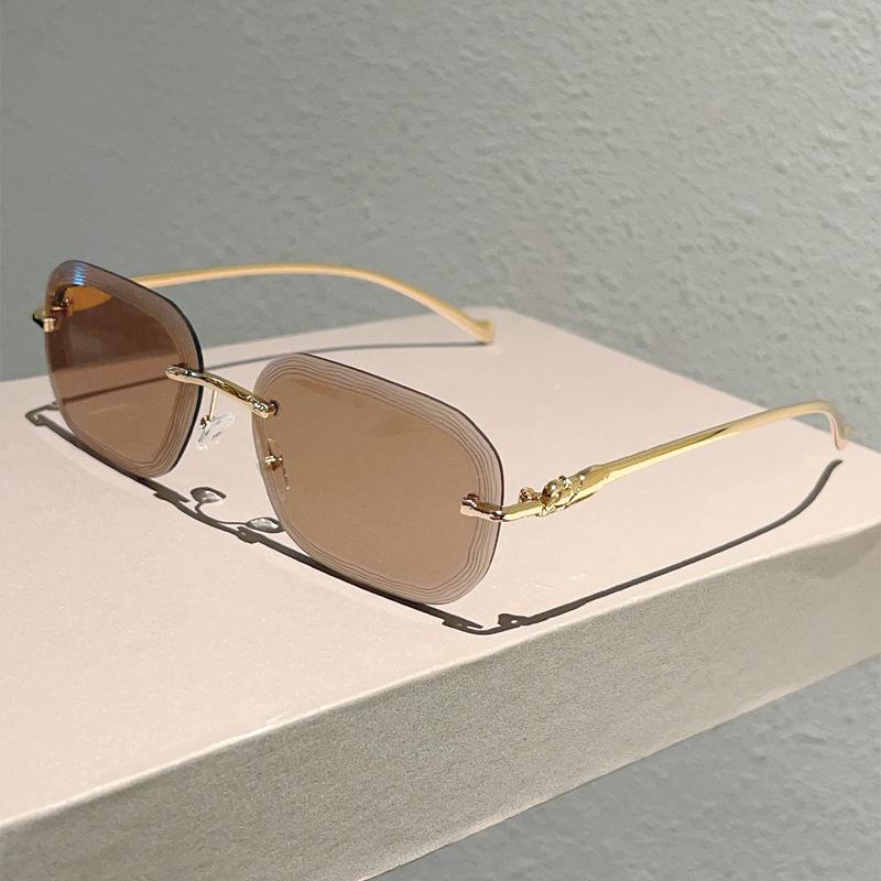 JYL TS Sunglasses UV Protection Frameless Wave Leopard Metal/3606