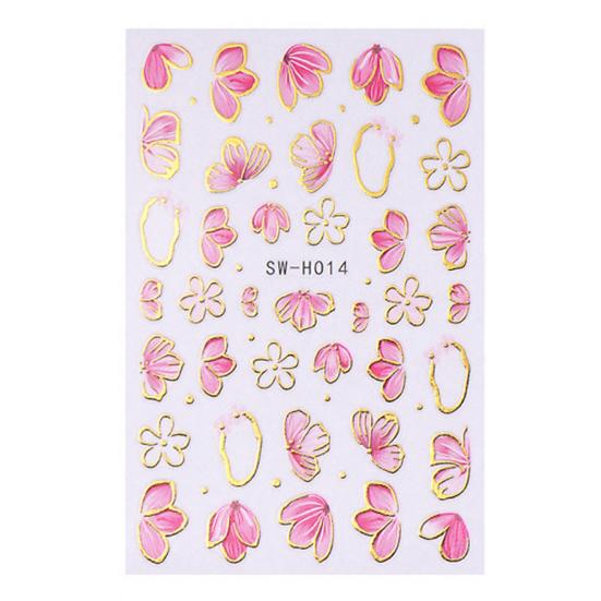 Floral Nail Art Stickers Self-adhesive Spring Summer Flower Pattern Women Manicure Decoration Decals Home Salon DIY Nail Supplies