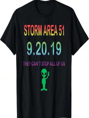 STORM AREA 51 They Can't Stop All Of Us Alien UFO T-Shirt