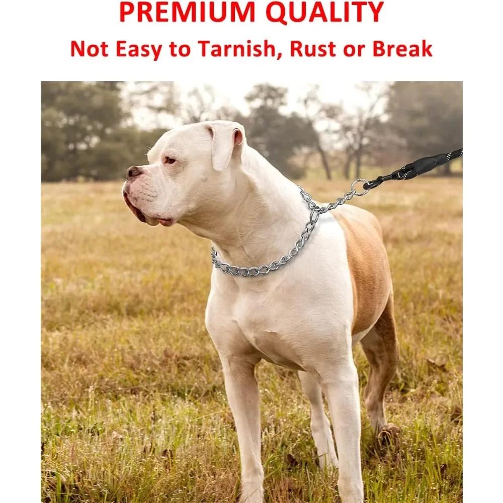 New 3 Size Stainless Steel Slip Chain Collar Adjustable Pet Accessories Dog Collar For Small Medium Large Dog Pitpull Collar