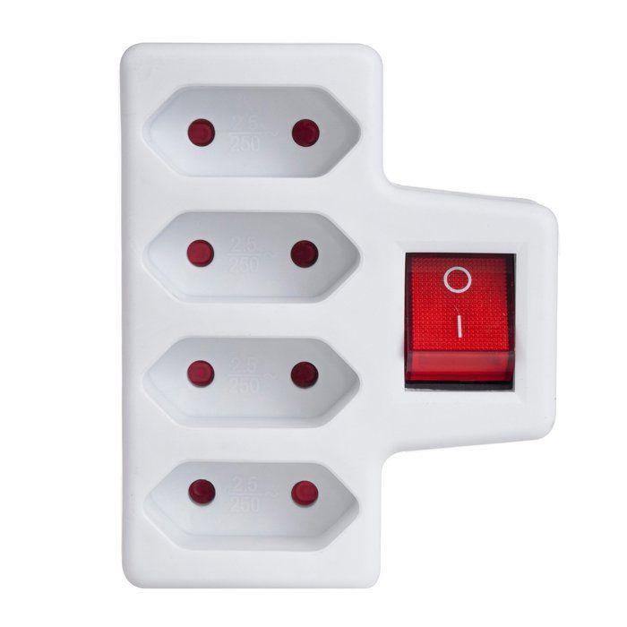 Prise multiple - Maclean Energy - MCE217 - 4 prises - 2.5A - IP20 - Blanc