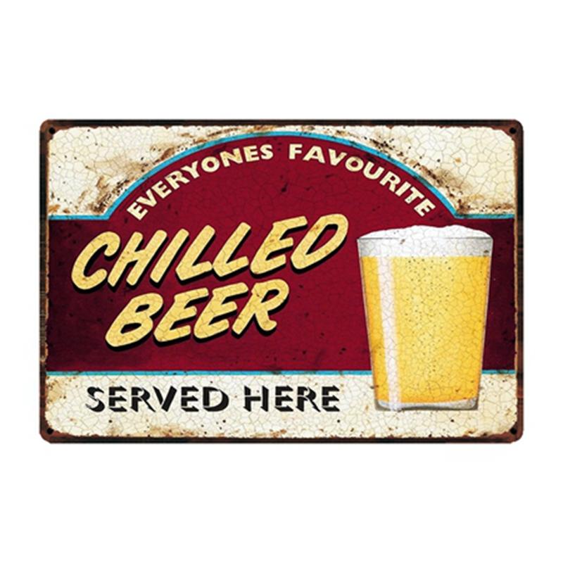 [ WellCraft ] Free Beer Tomorrow Ice Cold Beer Served Here Metal Sign Posters Art Vintage Mural Painting Custom Decor WW4