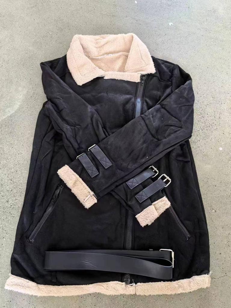 Winter Deer Skin Velvet Lamb Wool Coat Women's Lapel Cotton Coat