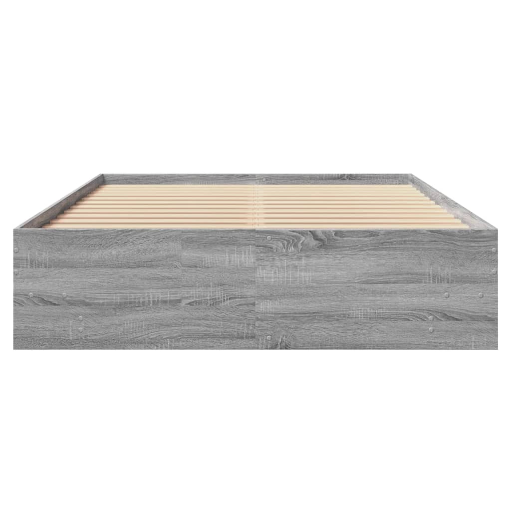 Vidaxl Rama Łóżka, Szary Dąb Sonoma, 120X200Cm Materiał Drewnopochodny