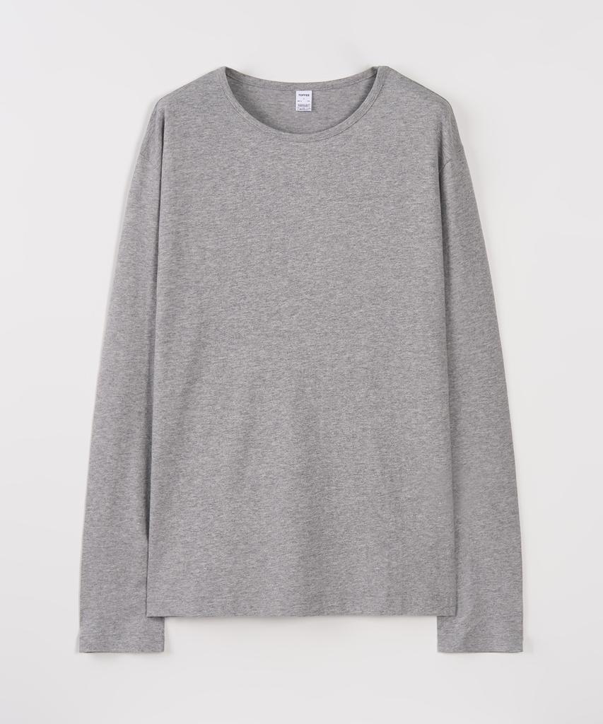 TOFFEE Round Neck Long Sleeve (Melange Grey)