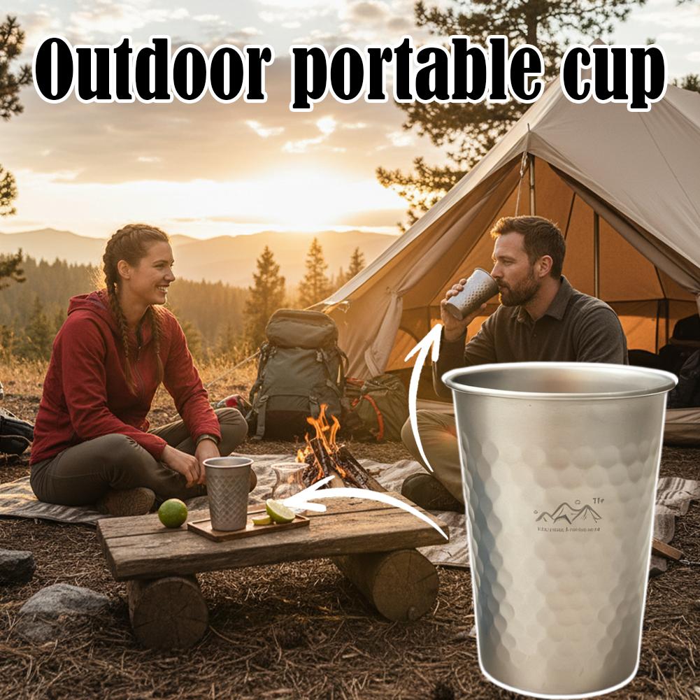 350/500/600ml Outdoor Portable Titanium Cup Camping Hiking Lightweight Reusable Safe Smooth Travel Drinkware