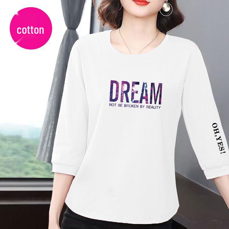 

Introducing the 2025 Women s Seven-Sleeve Cotton T-Shirt: Casual, Slimming, Belly-Covering Korean Style - a Versatile Summer Wardrobe Essential. 3XL [140-160 lbs]