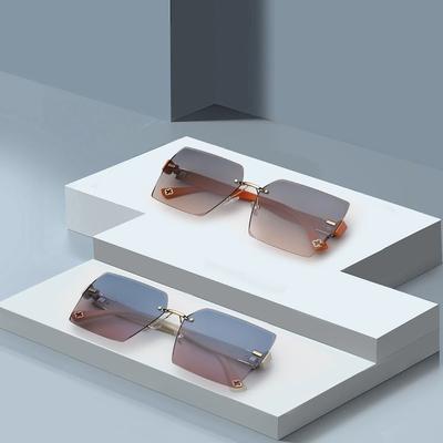 New UV400 Rimless Sunglasses Vintage Summer Women Shades Gradient Sunglasses for Unisex
