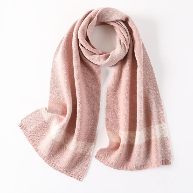 New autumn and winter scarf women's color matching double-sided wool scarf street fashion light luxury women's shawl can be