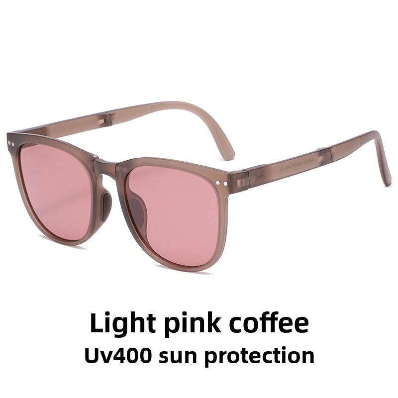 Folding Sunglasses Women's Anti-ultraviolet Polarized Sunglasses High-end Face-showing Small Large-frame Glasses