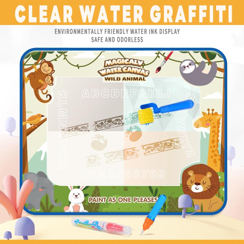 Magic Pens Water Doodle Mat Kids Painting Writing Color Doodle Drawing Mat Toy Bring Educational Toys for Girl Boy Toddler Gift