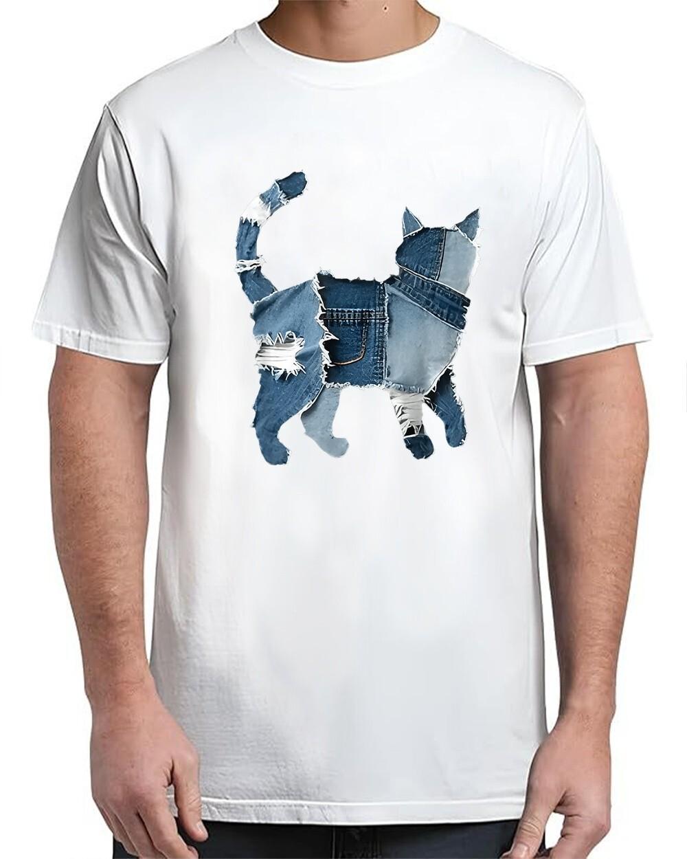 Retro Funny Denim Patch Vintage Adult S-4XL T-Shirt XXXL