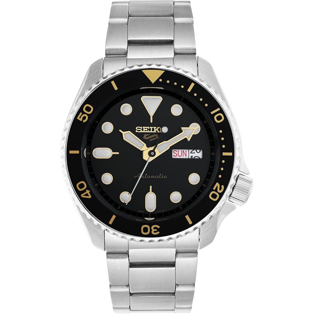 

Seiko SEIKO5 Sports Black Dial Automatic Watch Silver Stainless Steel Bracelet 40mm