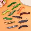 6/12Pcs Simulation Spooky Caterpillars Hair Clip Funny Creative 3D Crawl Insect Duckbill Clip Hairpin Prank Party Hair Accessory