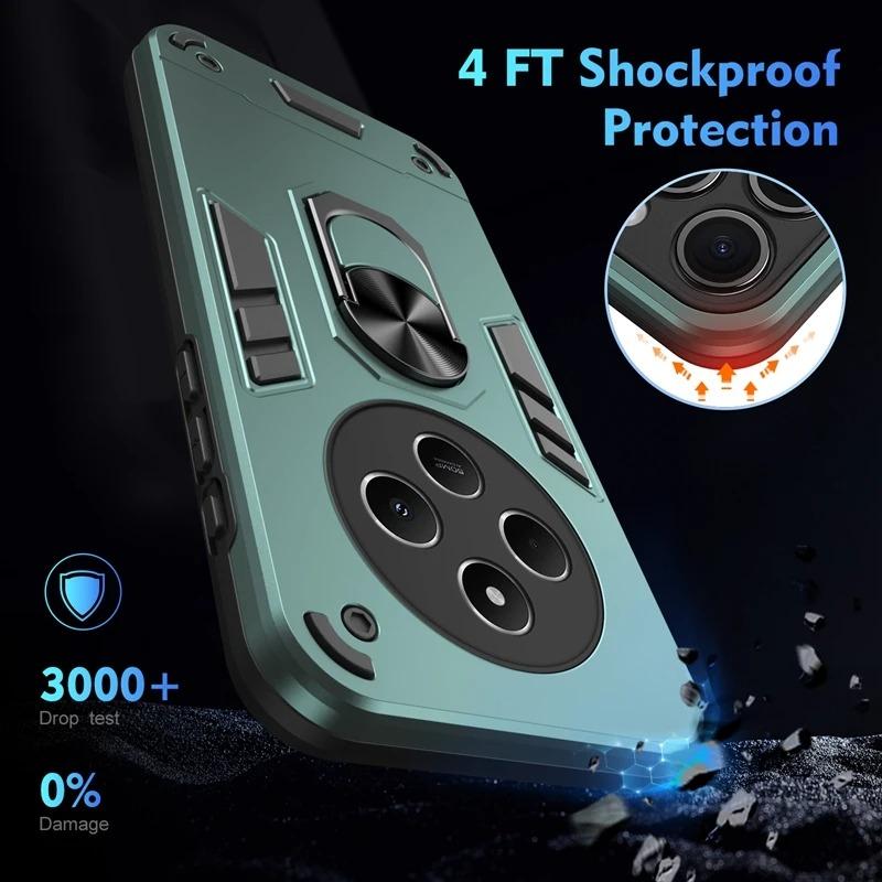 Military Shockproof Armor Case For Xiaomi 15 Ultra Poco X7 Pro C75 Redmi Note14ProPlus 14C A3 Ring Stand Holder Protection Cover