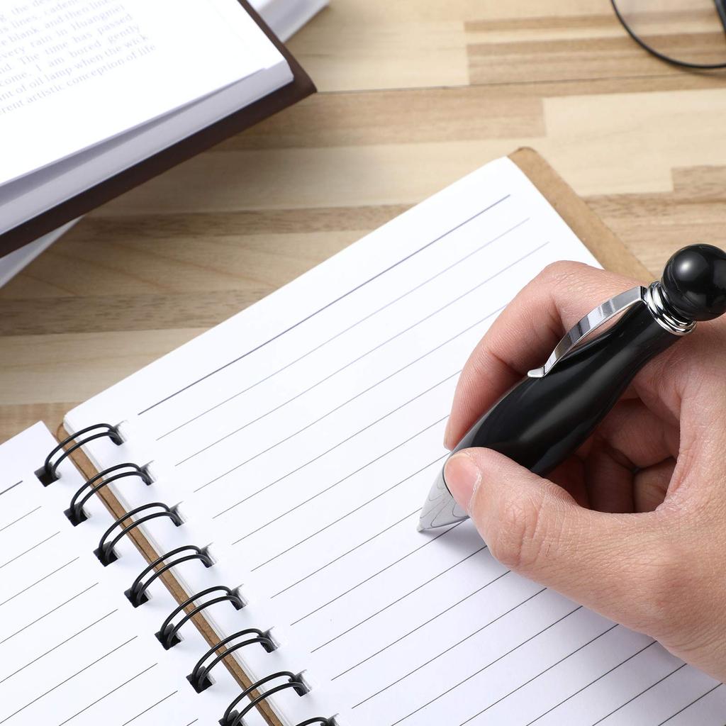 Outus Short Fat Ballpoint Pens for and Big Fat Pen with Elegant Black Barrel and Black Ink Mini Ink Pen & (6-Piece Set) Tremor, Arthritis, Parkinson's