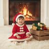 Toddler Baby Santa Costume Soft Plush Trim Matching Hat Perfect For Christmas Parties Photos