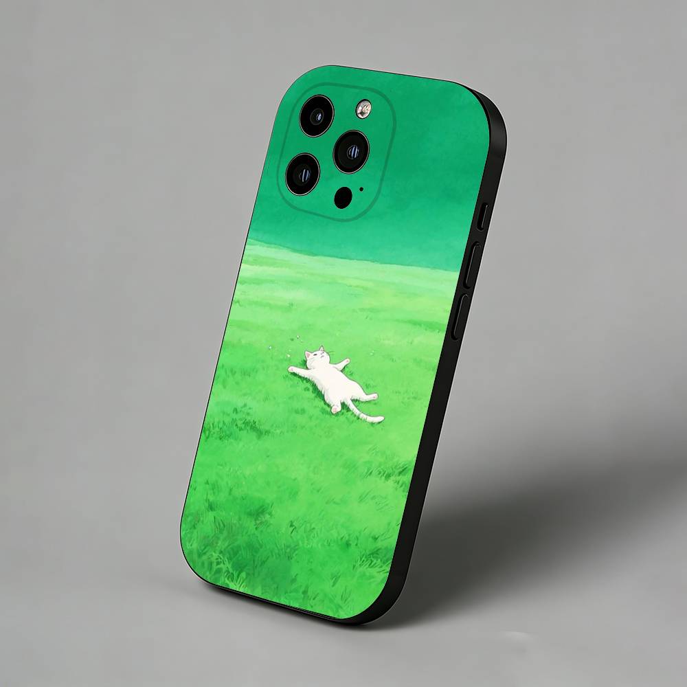 

Cute Cat Cartoon iPhone Case For 17 Air 16 Pro Max 16e 15 Plus 14 13 12 11 Back Protector Cover iPhone13PRO