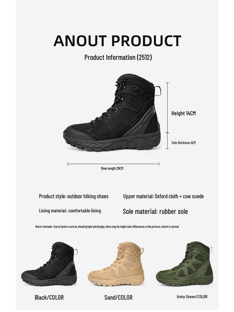 2025 Tactical Military High-Top Combat Boots - Outdoor & Desert Work Mountaineering Shoes