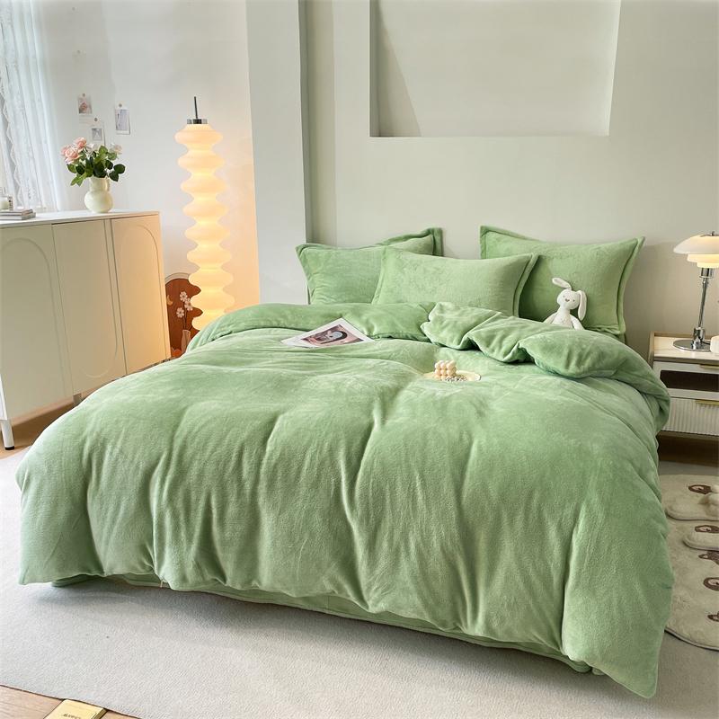 Winter Flannel Duvet Cover Solod Color Soft Warm Quilt Cover Cozy Thick Comforter Cover for Adults Children Queen King Bed Linen