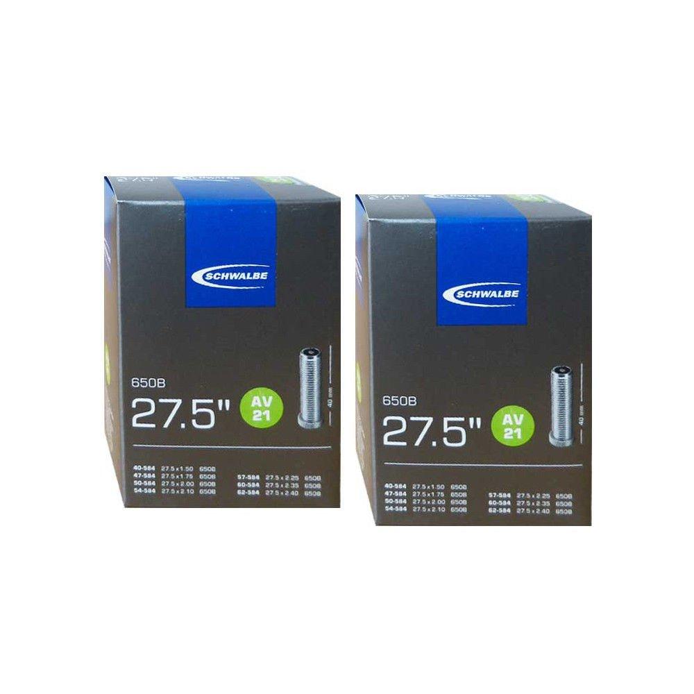 

Set of 2 SCHWALBE 27.5 x 1.50/2.40 Tubes, 650B, Schwalbe 40mm Valves, 21AV [Imported]