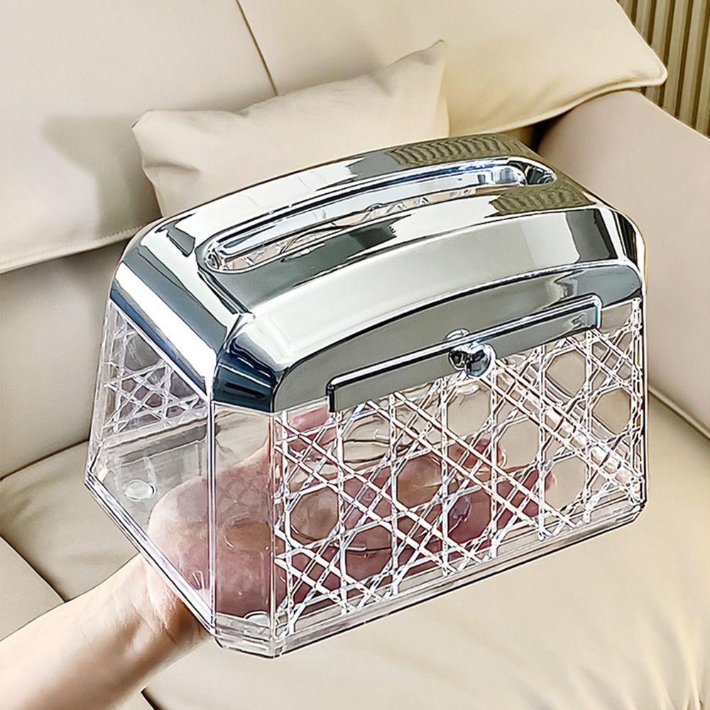 Anti-slip Bottom Tissue Box Light Luxury Napkin Case Transparent Facial Tissue Containers  Kitchen