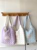 Love Quilting Padded Women's Shoulder Bag Contrast Color Female Vest Shopping Bags Large Capacity Girls Book Tote Handbags