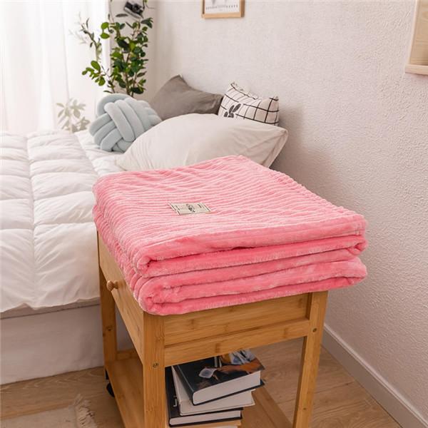 Summer Blankets Bed Coral Fleece Blanket for Sofa Throws Striped Warm Plaid Fleece Bed Cover Flannel Blanket