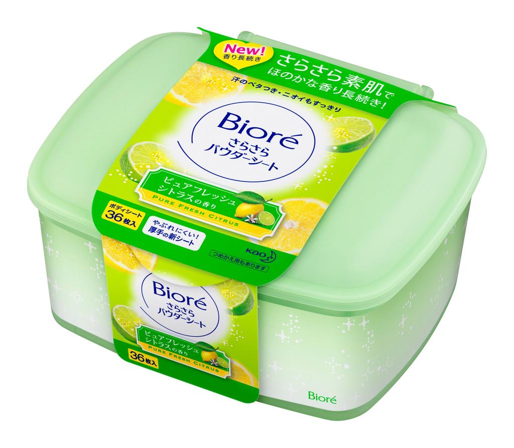 Biore Smooth Powder Pure Citrus 36 Sheets Sheets, Fresh, Scent,