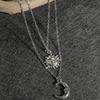 Y2K personalized creative Ramadan sun and moon necklace double-layer necklace set, amulet necklace, holiday gift