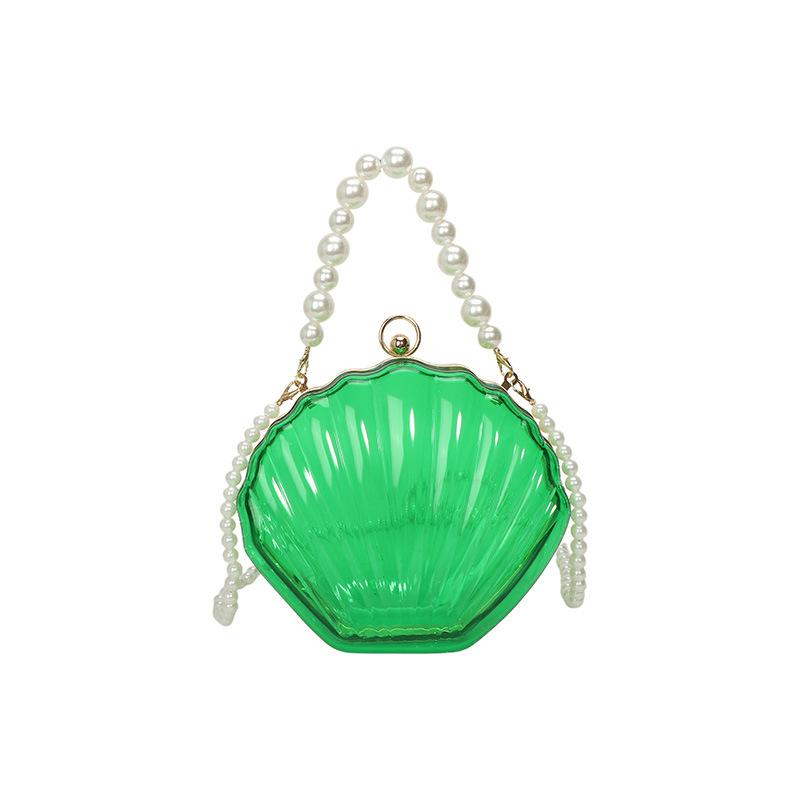 Evening Bags for Women Transparent Shell Bag Clutch Box Handbags Pearl Chain Crossbody Bag Acrylic Purse Shoulder Bag
