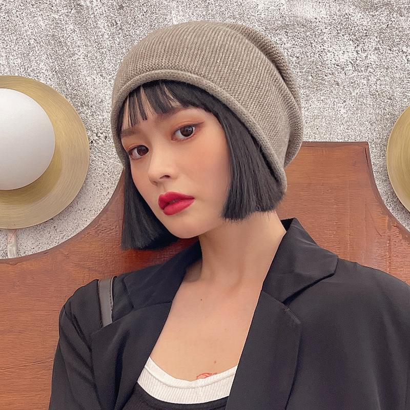 Pile hat children autumn and winter bag head cold hat wool hat round face winter ear protection knitted hat confinement hat