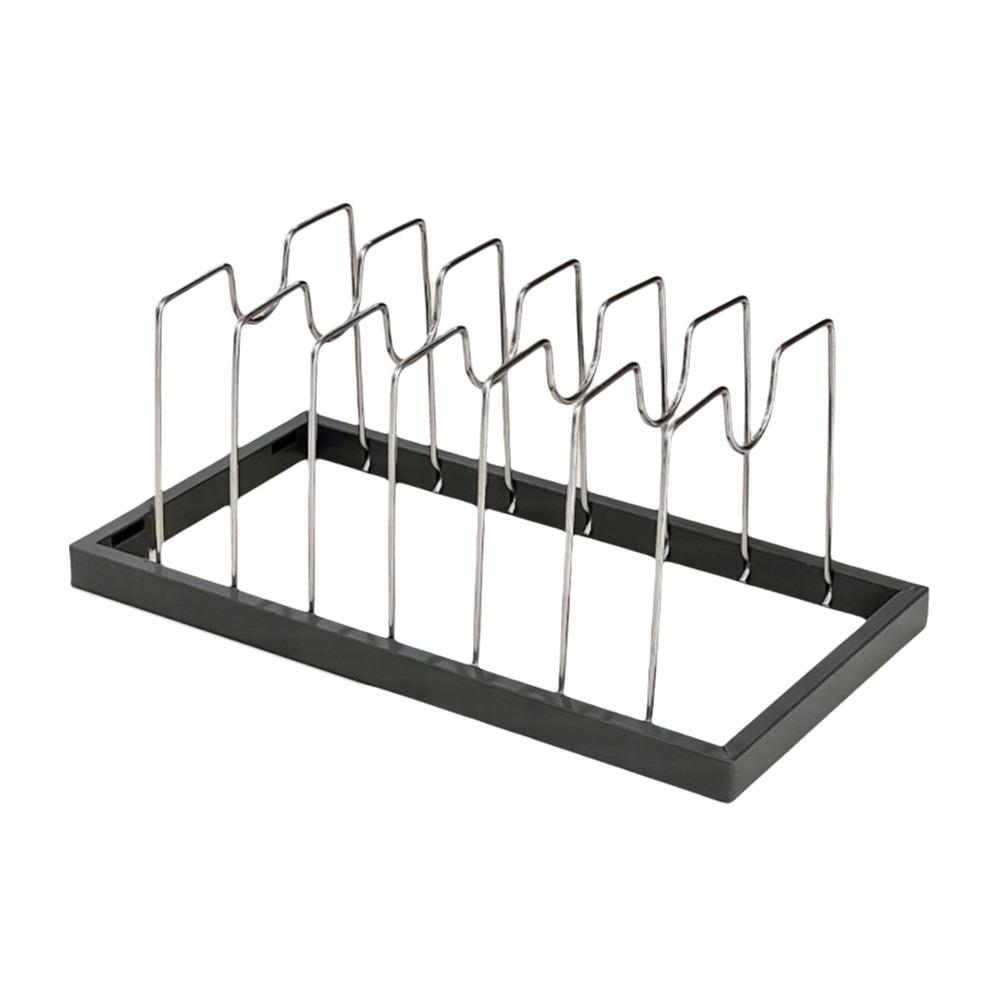 6 Girds Dish Drying Rack Adjustable Cutting Board Holder Practical Pot Lid Storage Rack Cabinet