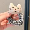 Autumn & Winter Cute Cat Eating Fish Doll Plaid Headband & Cartoon Hair Rope Accessories
