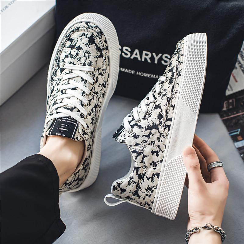 Canvas men's shoes summer breathable thin trend versatile casual thick baseplate shoes men's sports niche cloth shoes trendy shoes