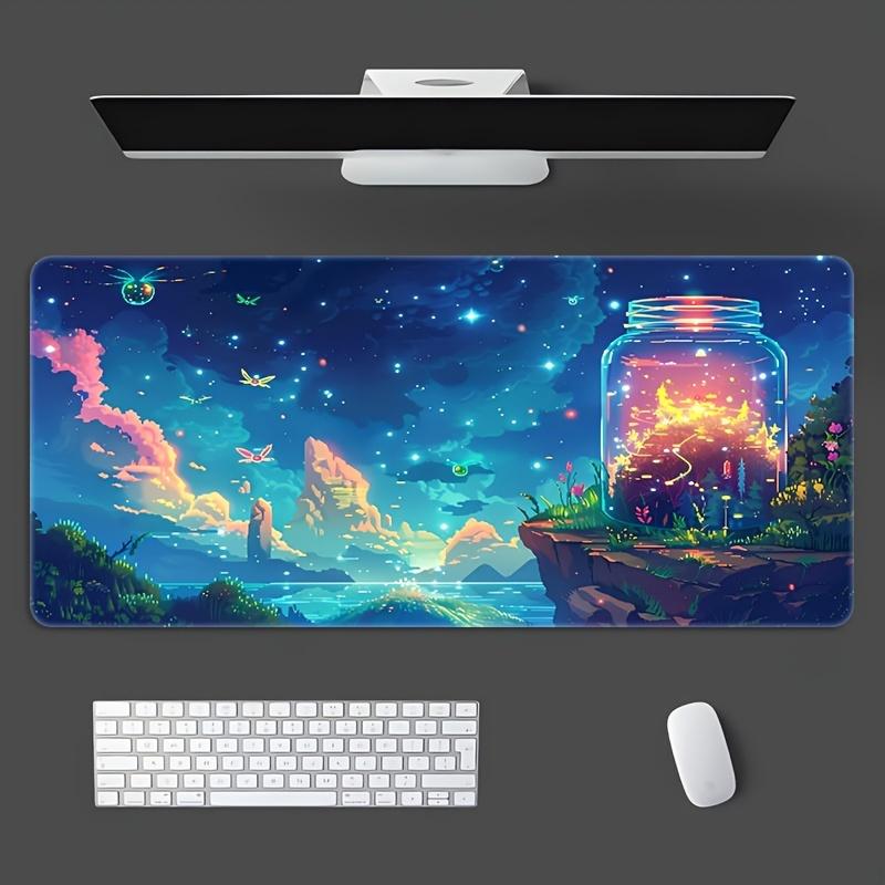 Профессиональная офисная подставка для мыши, большой коврик для стола, игровая тканевая поверхность, нескользящая резиновая основа для ПК, ноутбука, клавиатуры 400x800x2mm
