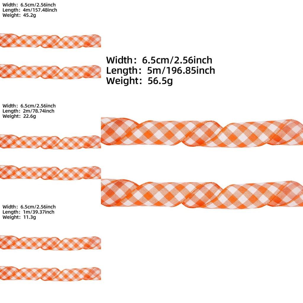 Colorful Checkered 65cm Polyester Ribbon For Holiday Gifts And Home Decor