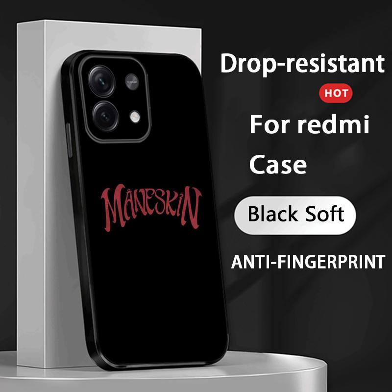 Maneskin Cool Band Pattern Design Phone Case For Redmi Note 14 13 12 11 Pro Plus S 5G 14C A3 Soft Black Phone Cover
