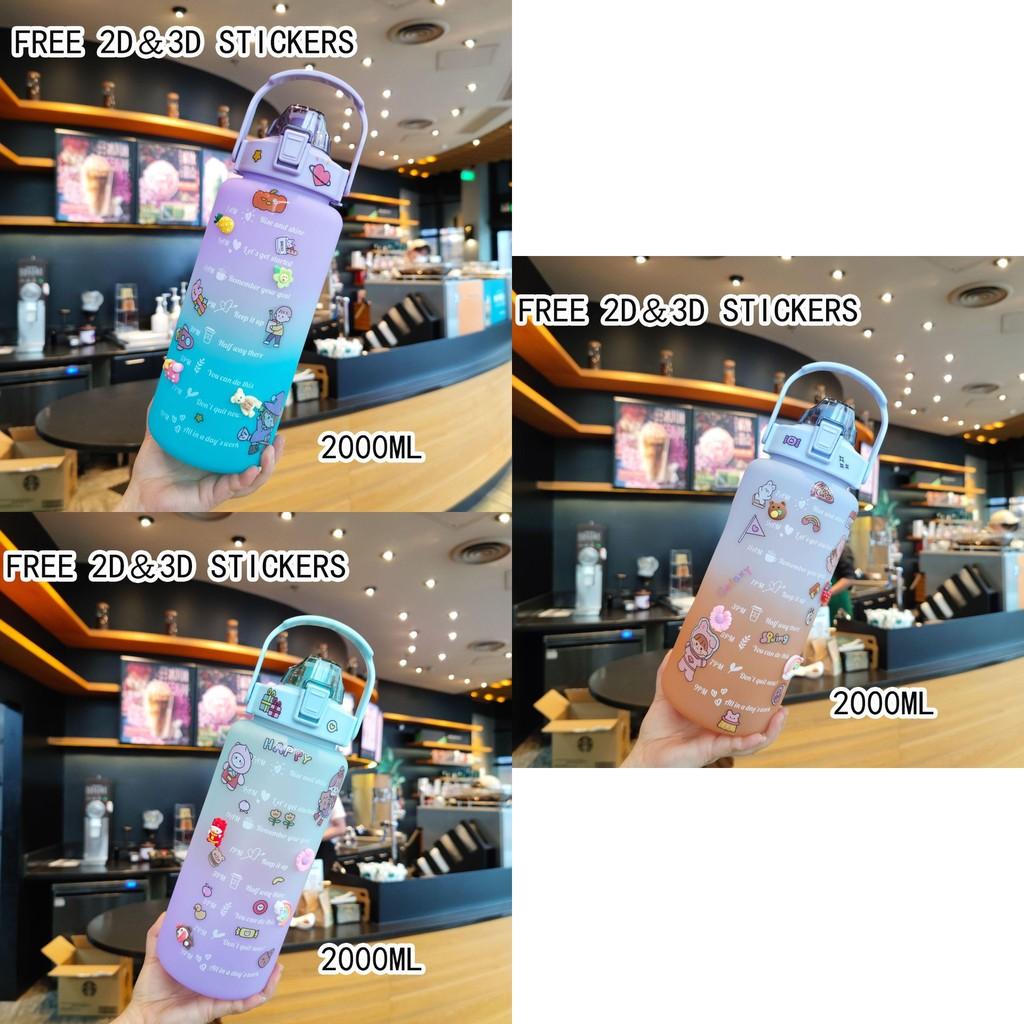 Capacity Large Frosted Sports Style Kettle Plastic Outdoor Colourful Portable