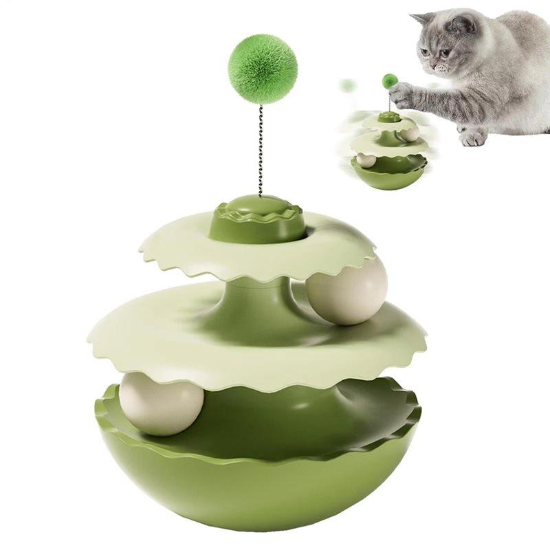 

2025 Trend Interactive For Indoor Cats Bored Animals Teaser Kitten Ball Track For Living Room Bedroom зелёный