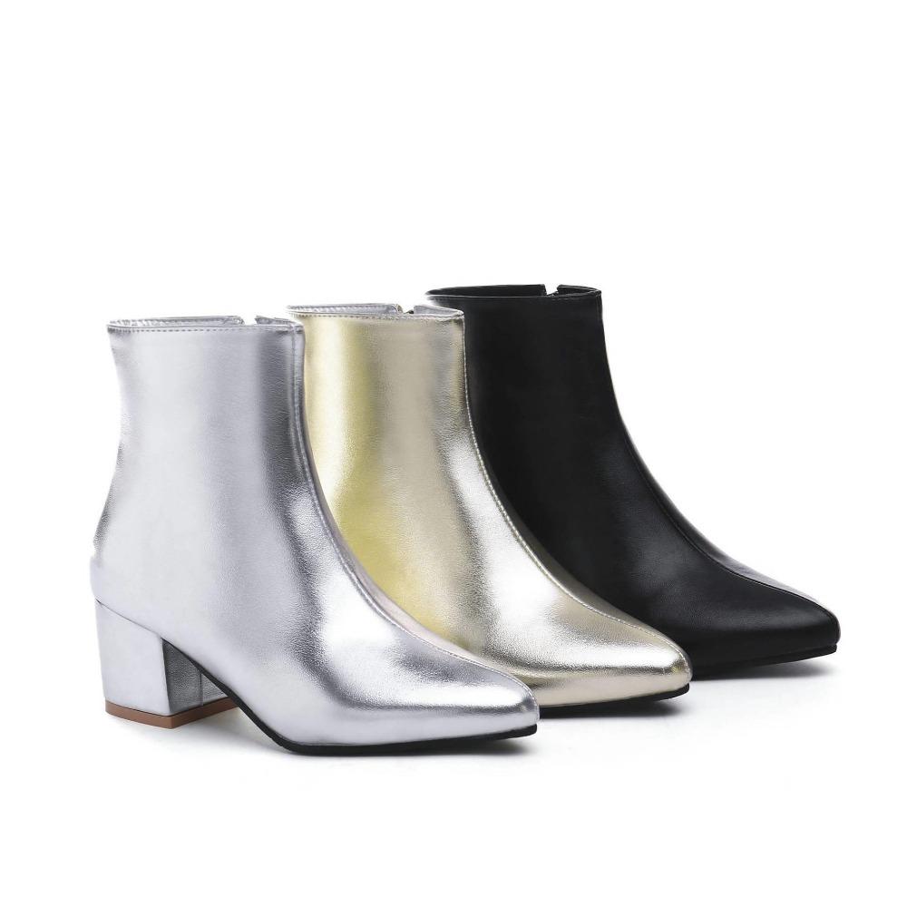 Autumn & Winter New Style Women's Ankle Boots - Pointed-Toe Side-Zip Warm Chunky-Heel Slimming Versatile&Minimalist Boots