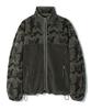 Partimento Camouflage Contrast Fleece Zip-Up Jacket Olive