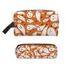 Two-Piece Cute Ghost Pattern 3D Cartoon Cosmetic and Pencil Case Zipper Closure Storage Bag Best Gift for Boys and Girls