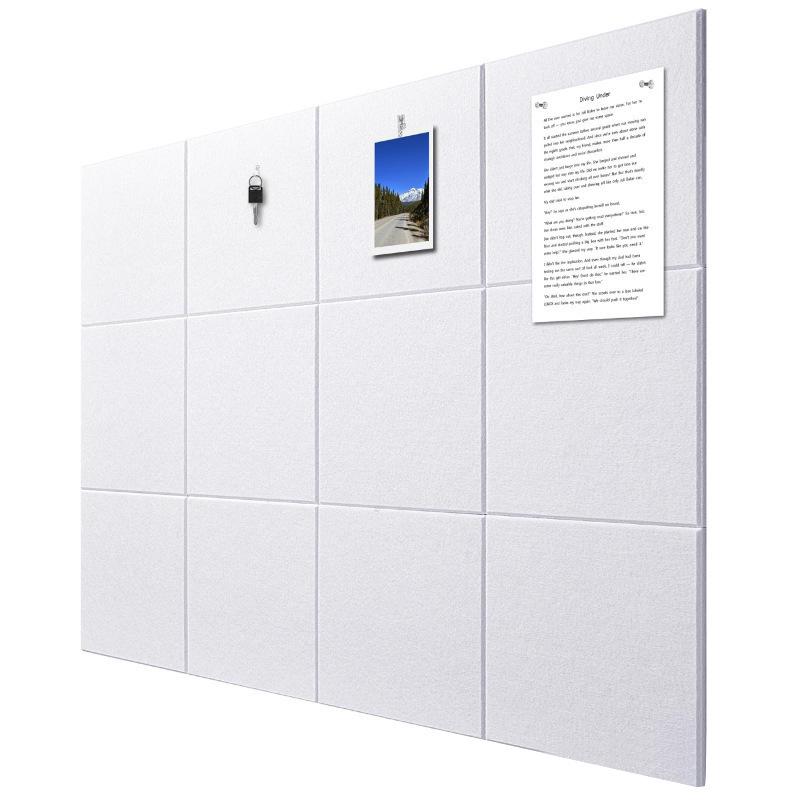 12-Piece Self-Adhesive Acoustic Panels - Soundproof, Eco-Friendly Polyester Fiber Wall Stickers