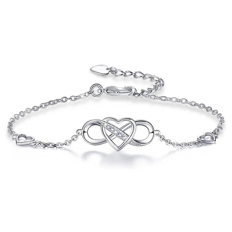 Women's Infinity Heart Clover Plum Blossom Sliding Bracelet - Fashionable Jewelry Gift for Girls Ladies