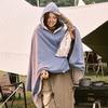 Electric Blanket USB-Powered Hooded Zipper Closure Solid Color Heated Shawl Wraps Winter Warm Quick Heating Blanket