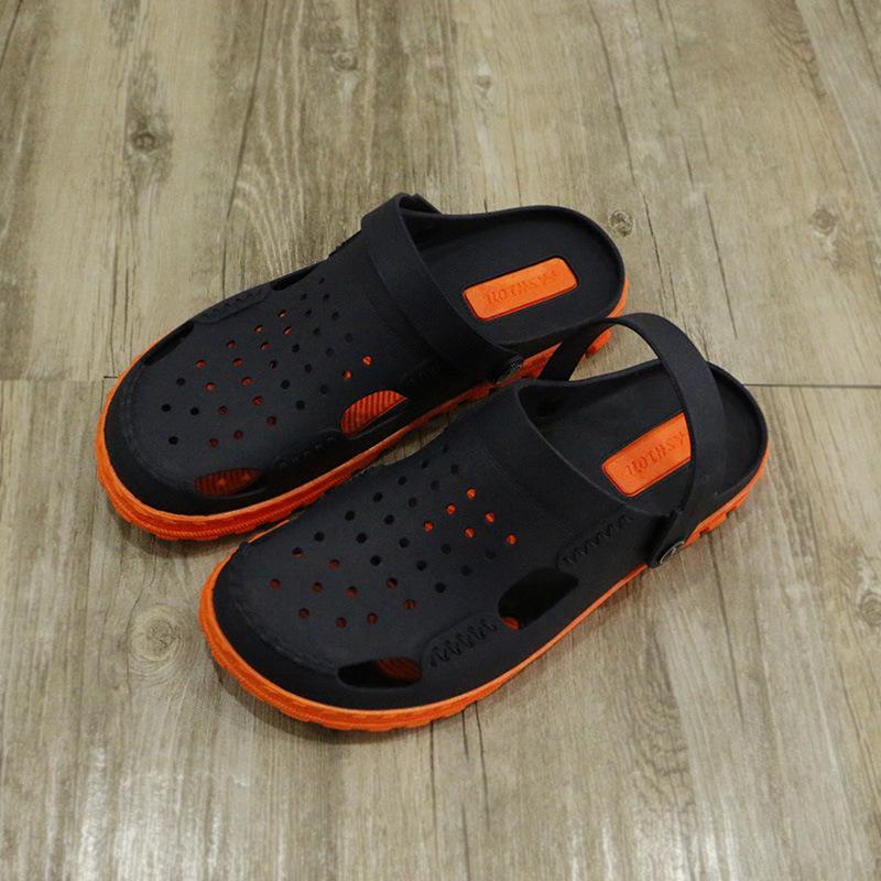 Vietnamese Style Warm Slippers Wentu Sandals Dual-Purpose Shoes Men'S Fashion Outdoor Indoor Two-Color Mesh Hole