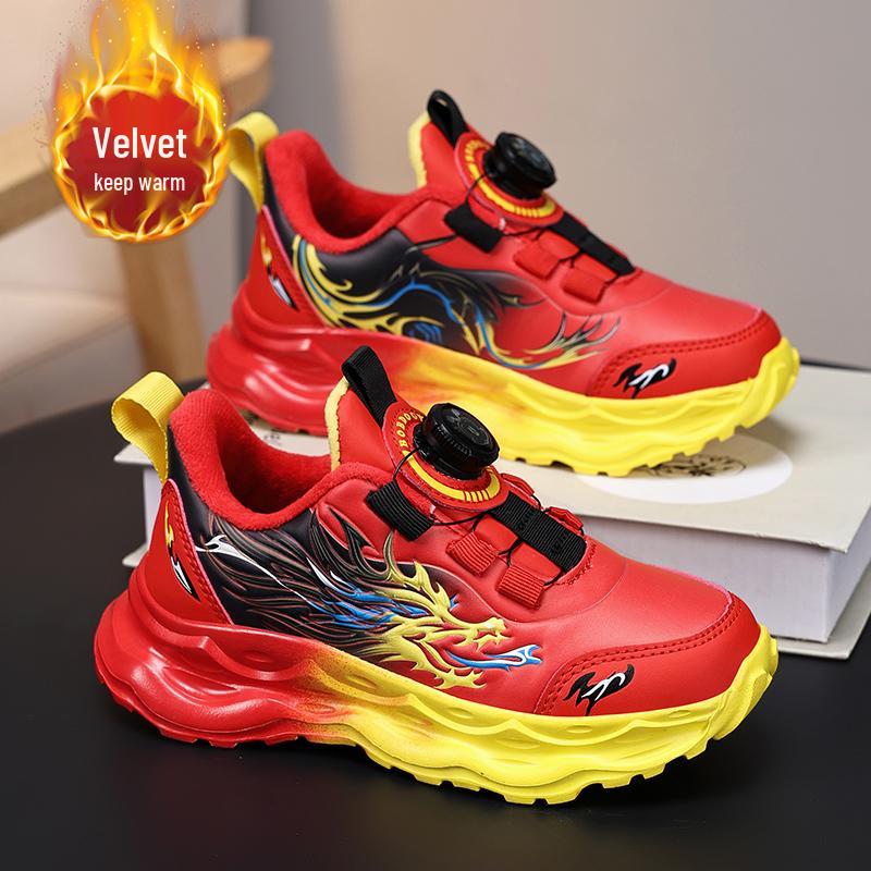 Boys' 2024 Winter Cotton Velvet Sports Shoes - Double Warmth